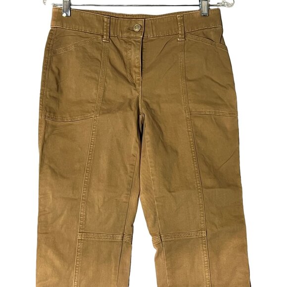 Chico's Women's Utility Pants 2R Cotton Blend Tan Boho - Picture 2 of 9